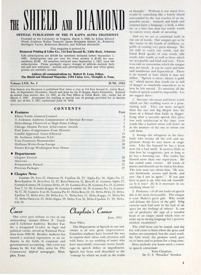 Chaplain's Corner, June 1953